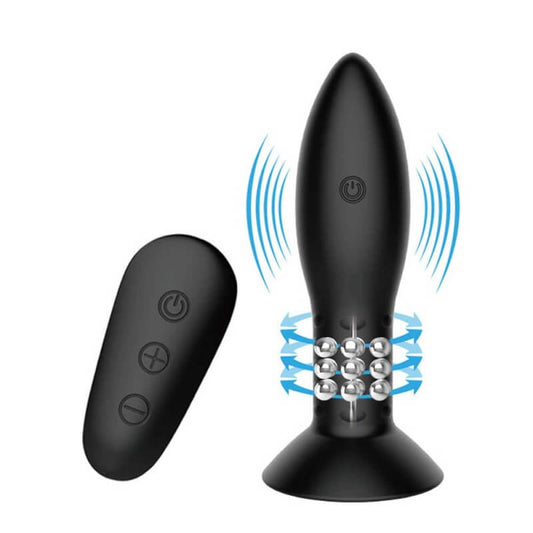 Mr Play Remote Control Rotation Beads Anal Plug - Butt Plugs