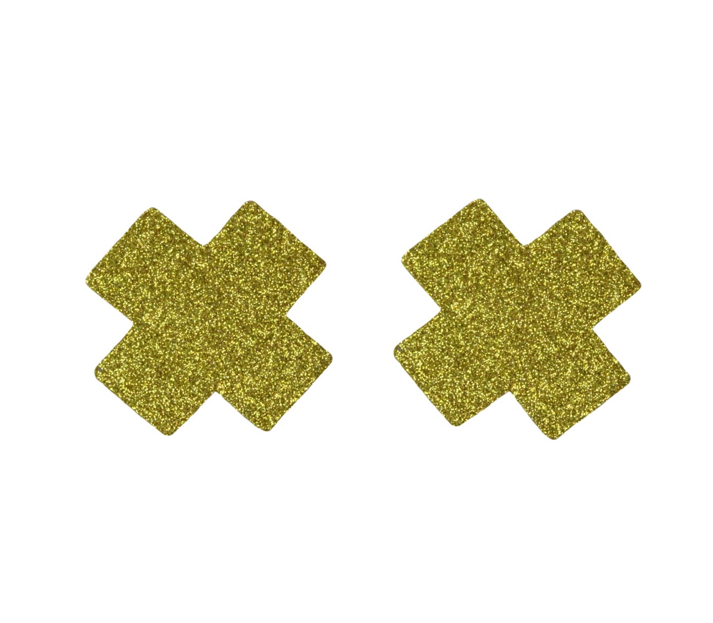 Love In Leather Satin Cross Womens Nipple Pasties - Gold - Breast and Nipple Toys