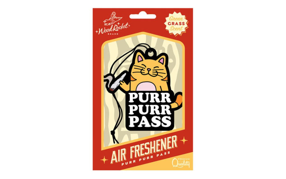 Wood Rocket Purr Purr Pass Air Freshener - Party Gifts and Novelties