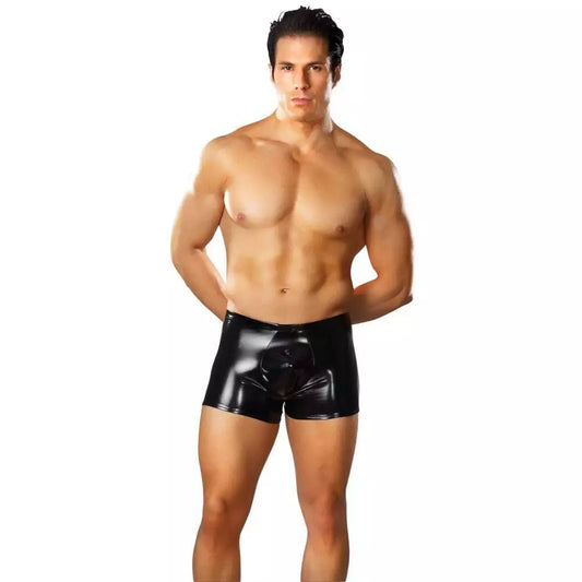 Male Power Faux Leather Pouch Short - His Fetish