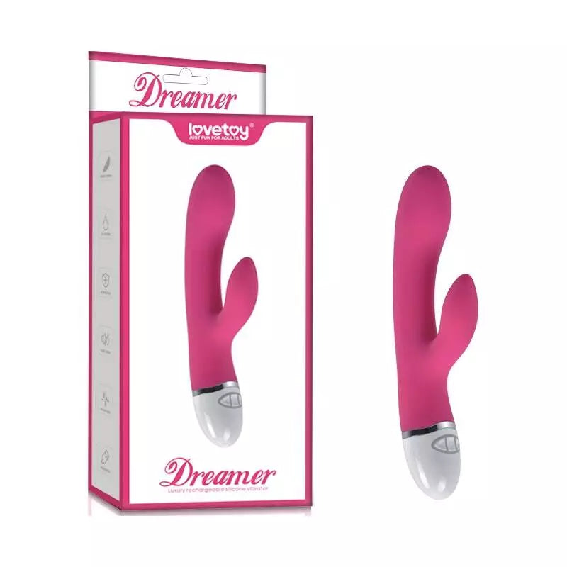 Lovetoy Dreamer 7 Mode Silicone Rechargeable Rabbit Vibrator Pink - - Rabbit Vibrators