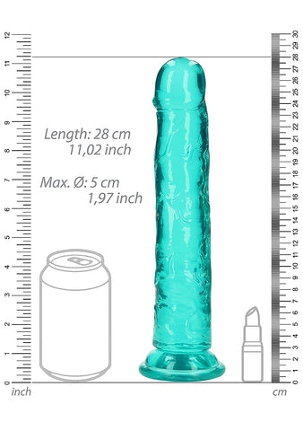 Realrock Crystal Clear 10 Inch Dildo Straight No Balls - Realistic Dildos