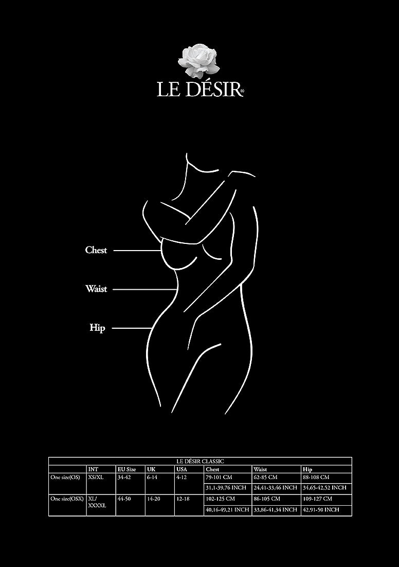 Le Desir Lace Long Sleeved Sexy Bodystocking Black - - Body Stockings