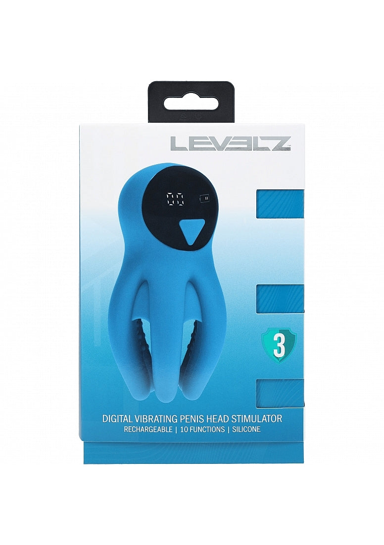 Shots LEVELZ Digital Vibrating Silicone Penis Head Stimulator - - Masturbators and Strokers