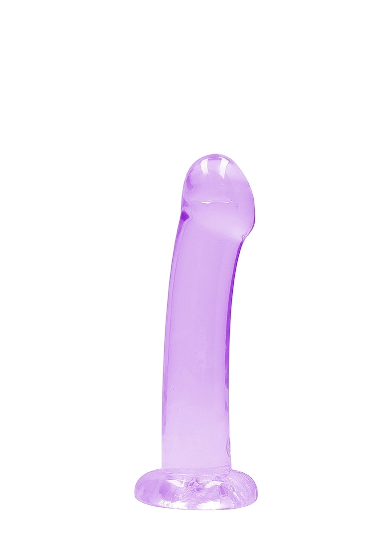 Realrock Crystal Clear Suction Cup Non Realistic Dildo 13cm - Purple - Non-Realistic Dildos