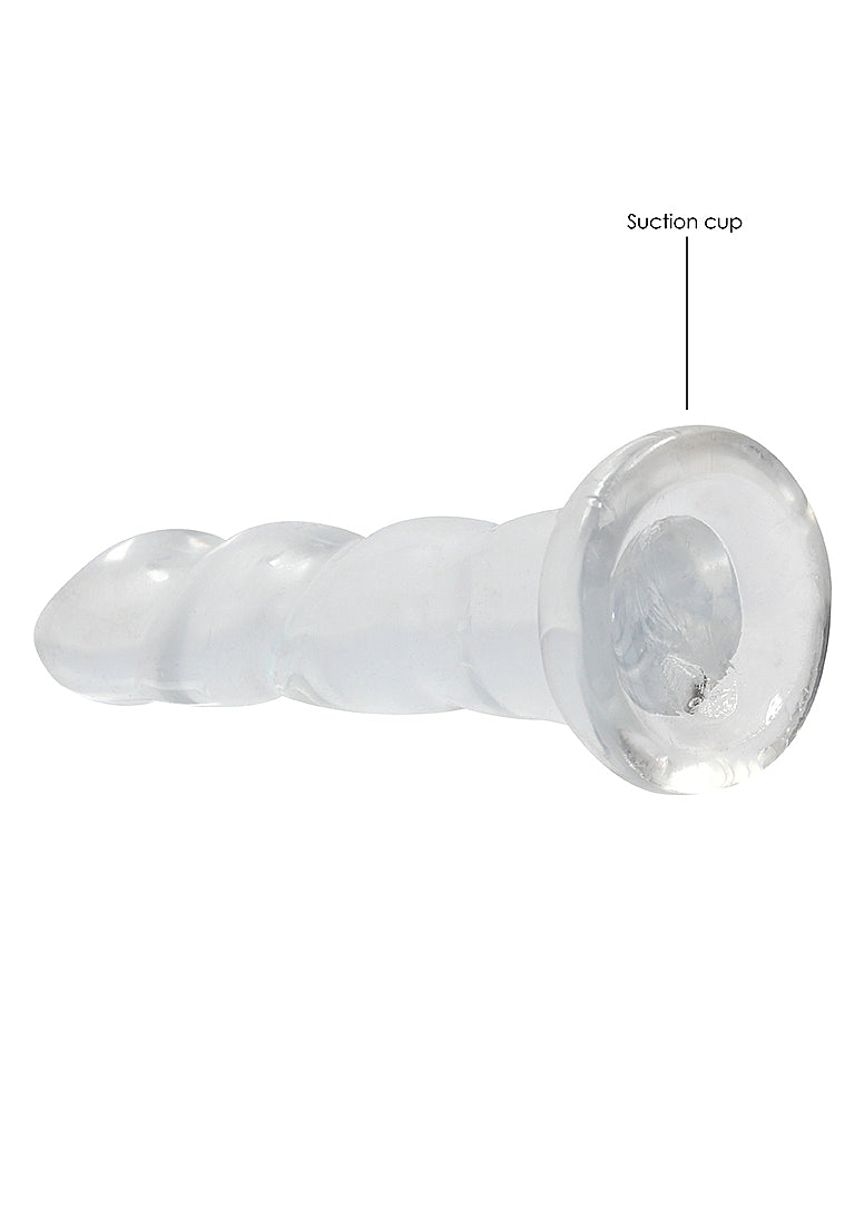 Realrock Crystal Clear Non Realistic Suction Cup Dildo 13cm - - Non-Realistic Dildos