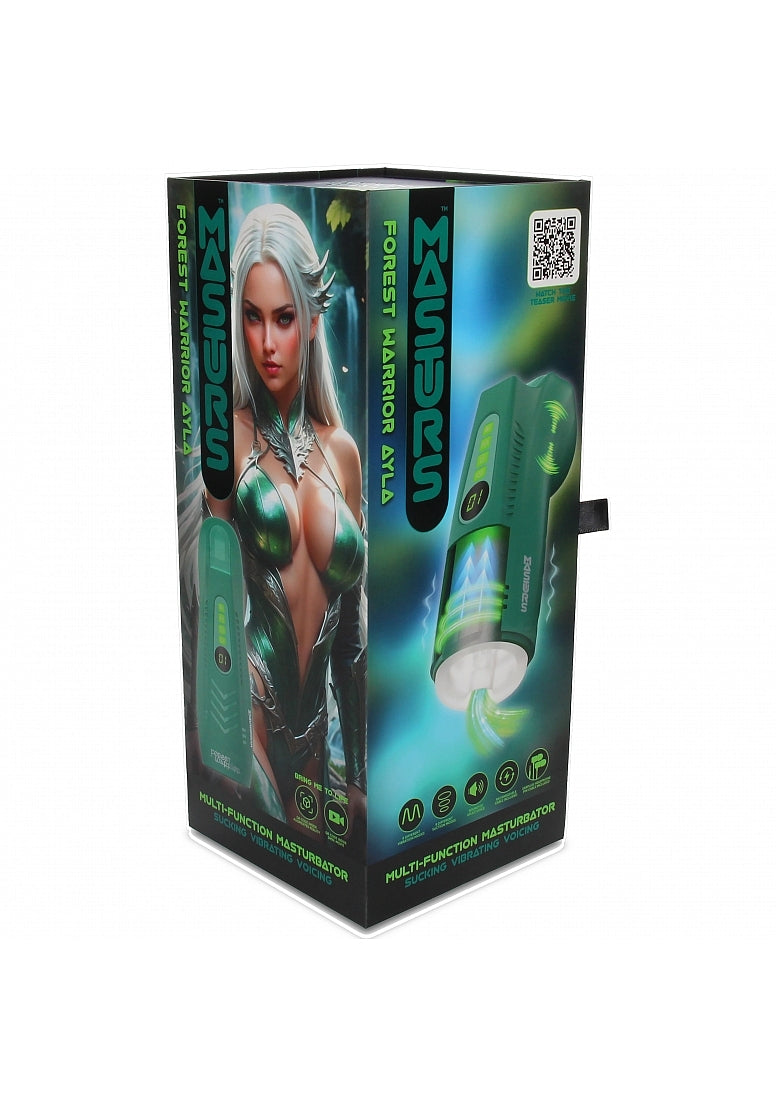 Shots Masturs Ayla Forest Warrior Vibrating Mens Stroker - - Masturbators and Strokers