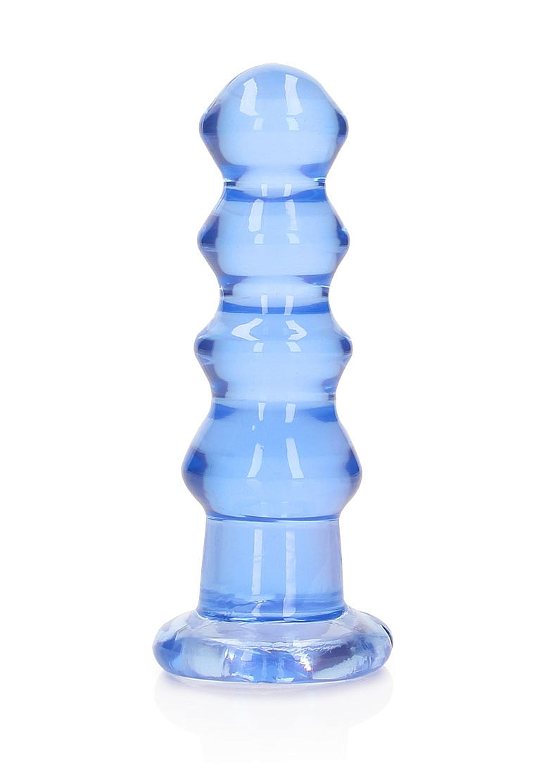 Realrock Crystal Clear 5.5 Inch Curvy Dildo/Plug - Blue - Anal Dildos