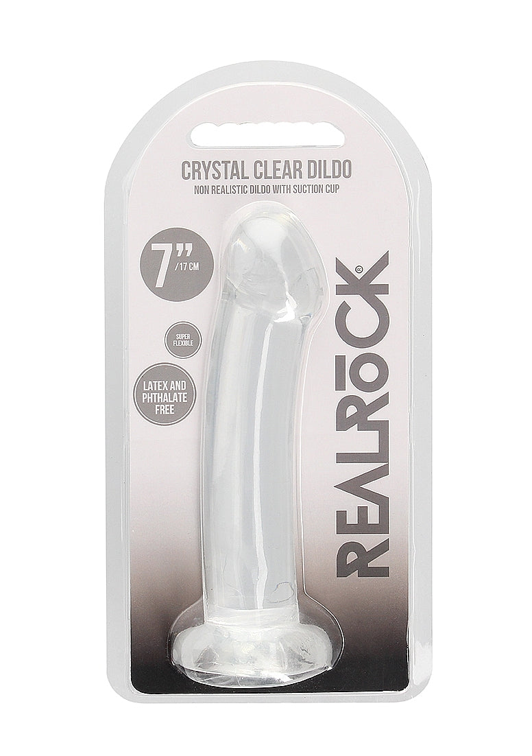 Realrock Crystal Clear Suction Cup Non Realistic Dildo 13cm - - Non-Realistic Dildos