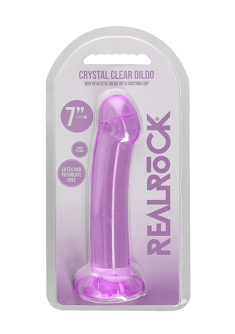 Realrock Crystal Clear Suction Cup Non Realistic Dildo 13cm - - Non-Realistic Dildos