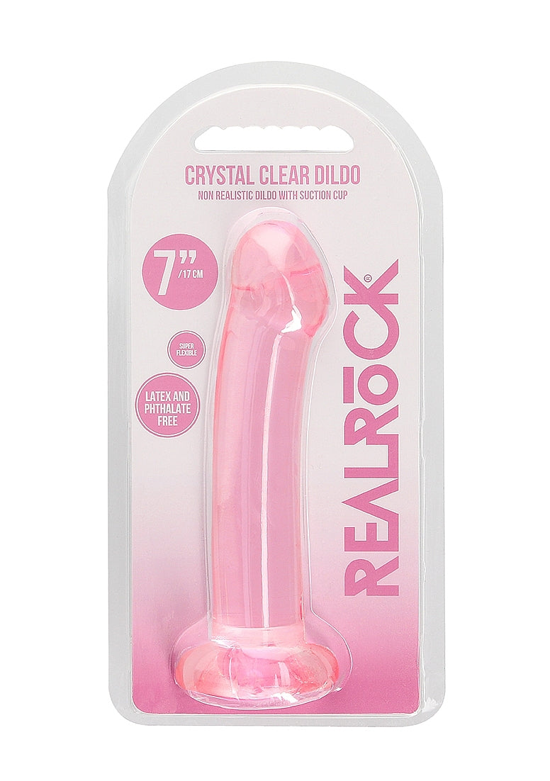 Realrock Crystal Clear Suction Cup Non Realistic Dildo 13cm - - Non-Realistic Dildos