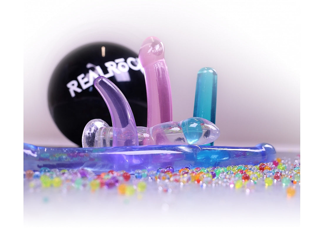Realrock Crystal Clear Suction Cup Non Realistic Dildo 13cm - - Non-Realistic Dildos