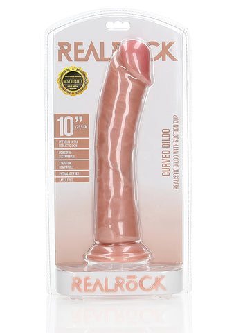 Realrock Curved Realistic Dildo With Suction Cup 25.5cm - Realistic Dildos