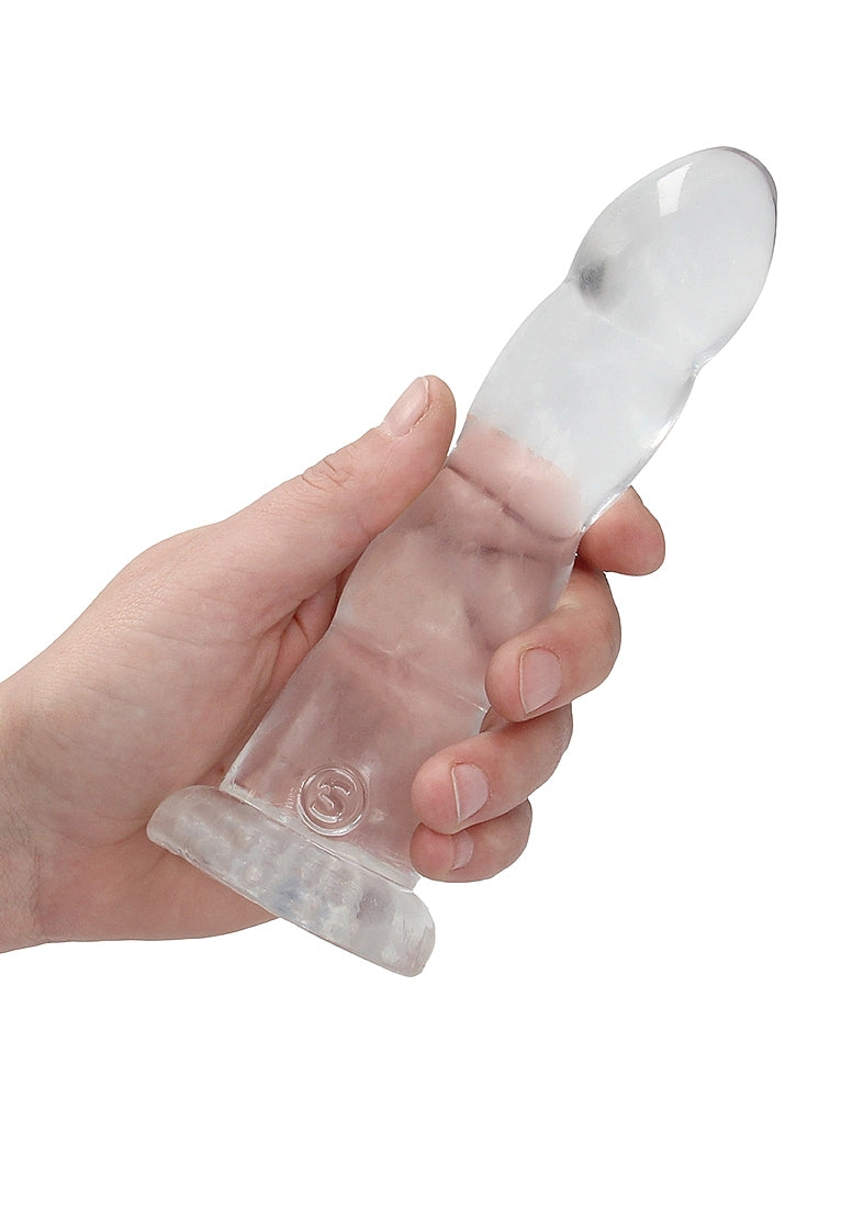 Realrock Crystal Clear Non Realistic Suction Cup Dildo 13cm - - Non-Realistic Dildos