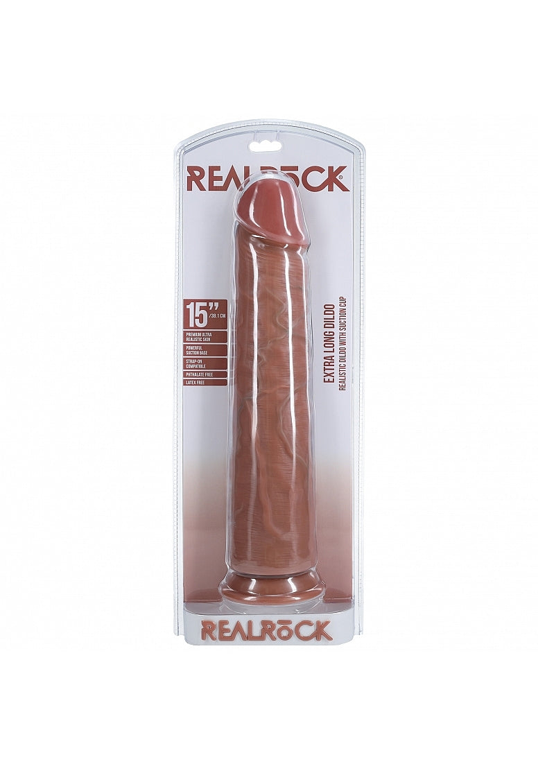Realrock Extra Large No Balls Realistic Skin Dildo 38cm - - Realistic Dildos