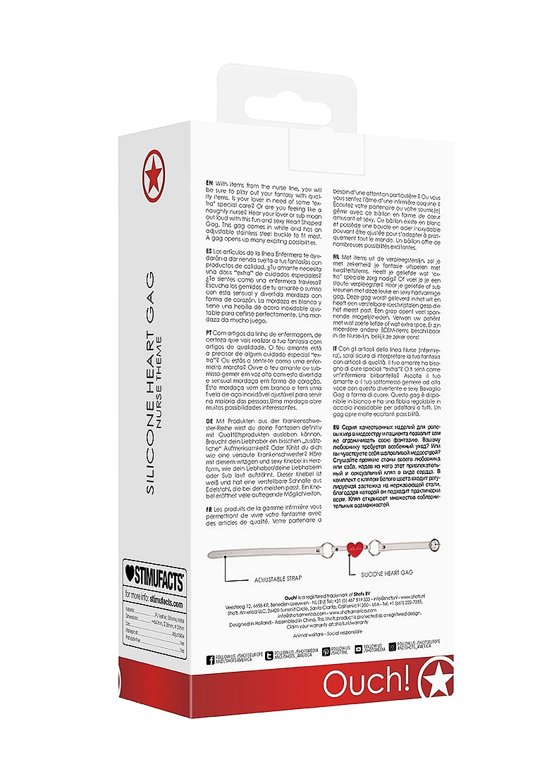 Shots Toys Nurse Theme BDSM Silicone Heart Gag - - Bondage Gags and Bits