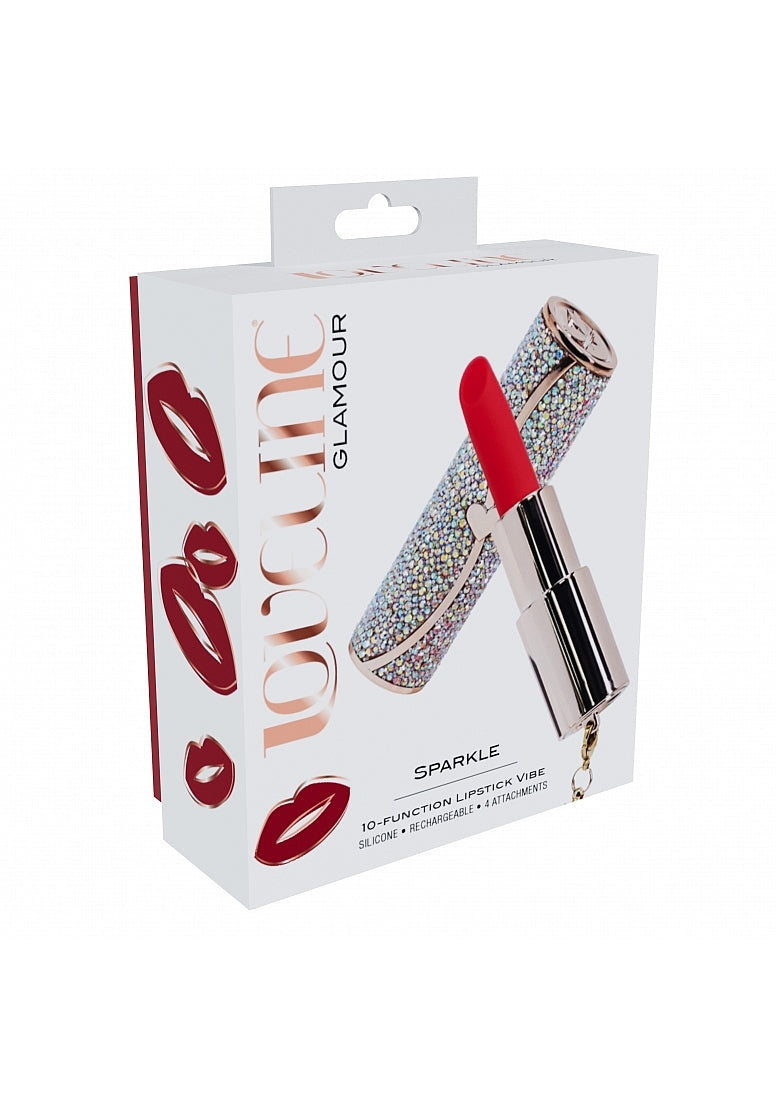 Shots Loveline Sparkle 10 Functions Lipstick Vibrator - - Personal Massagers