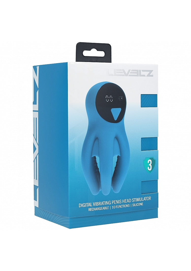 Shots LEVELZ Digital Vibrating Silicone Penis Head Stimulator - - Masturbators and Strokers