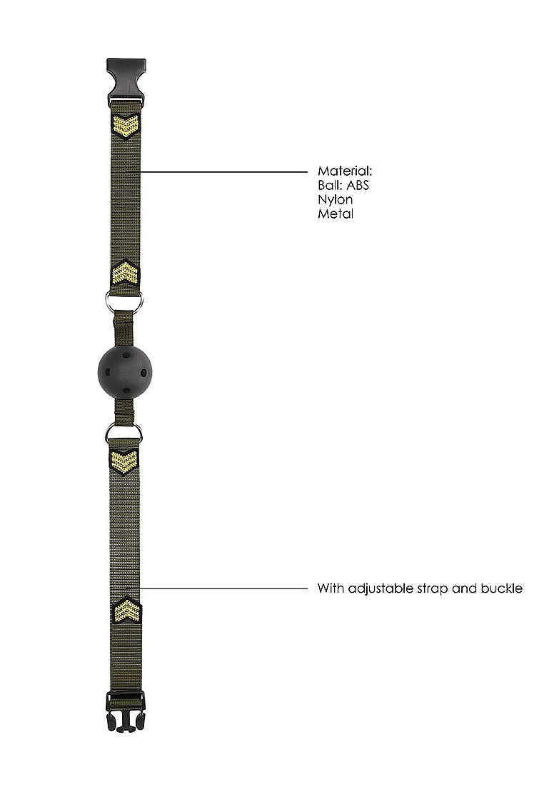 Shots Toys Army Theme Breathable BDSM Ball Gag - - Bondage Gags and Bits