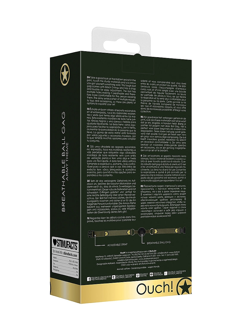 Shots Toys Army Theme Breathable BDSM Ball Gag - - Bondage Gags and Bits