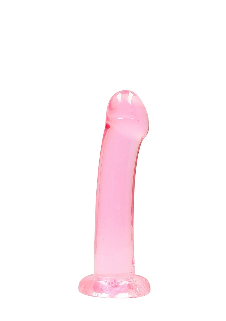 Realrock Crystal Clear Suction Cup Non Realistic Dildo 13cm - Pink - Non-Realistic Dildos