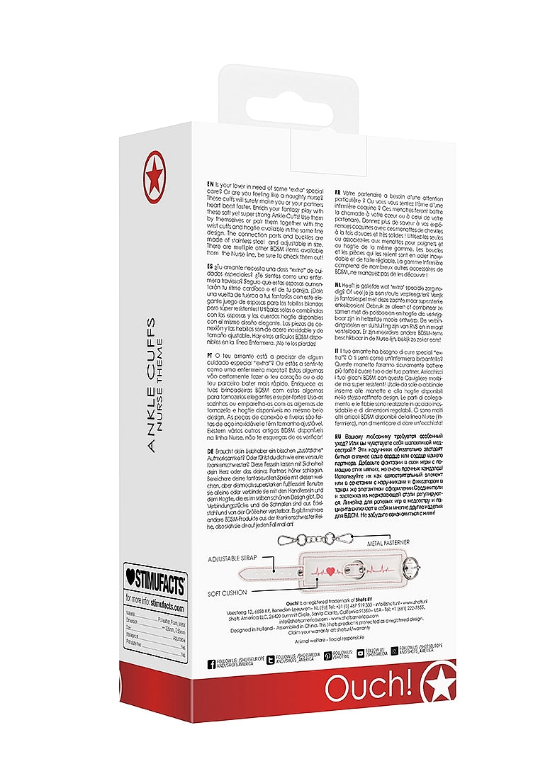Shots Toys Nurse Theme Fetish Play Ankle Cuffs - - Cuffs And Restraints