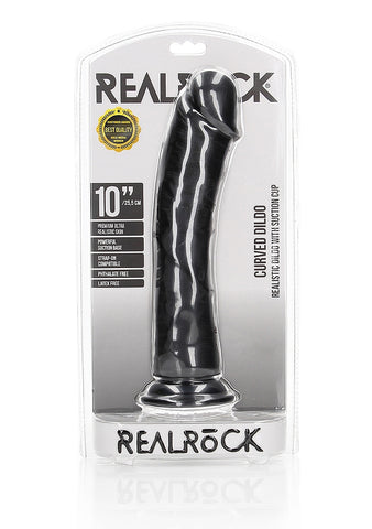 Realrock Curved Realistic Dildo With Suction Cup 25.5cm - Realistic Dildos
