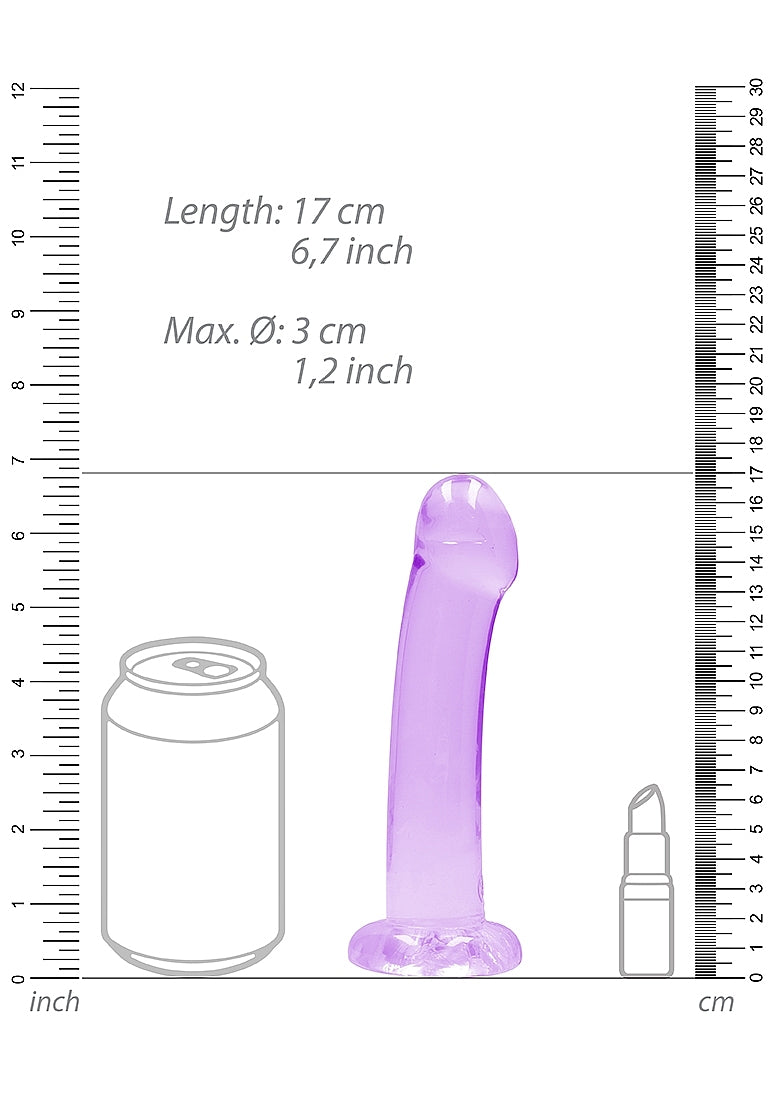 Realrock Crystal Clear Suction Cup Non Realistic Dildo 13cm - - Non-Realistic Dildos