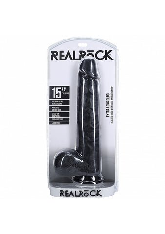 Realrock Extra Large Realistic d/ong with Balls 38cm - Realistic Dildos
