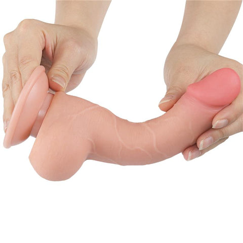 7.5 Inch Sliding Skin Suction Base Dong by Lovetoy