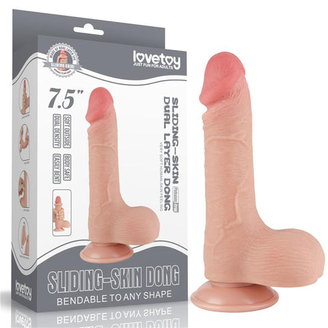 7.5 Inch Sliding Skin Firm Inner Core Dong by Lovetoy