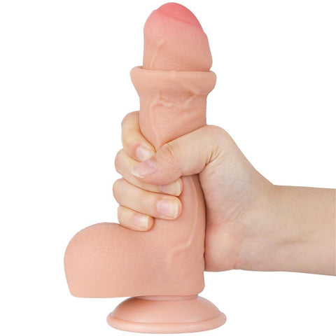 7 Inch Sliding Skin Dual Layer Realistic Dong by Lovetoy