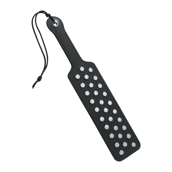 Black Leather Frat Paddle Studded - - Paddles And Slappers