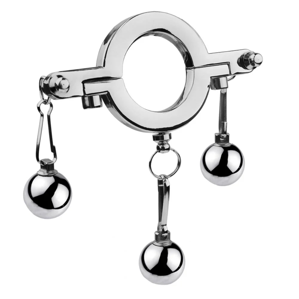 Stainless Steel Hanger Pendant Ball Stretchers - - Steel Sex Toys