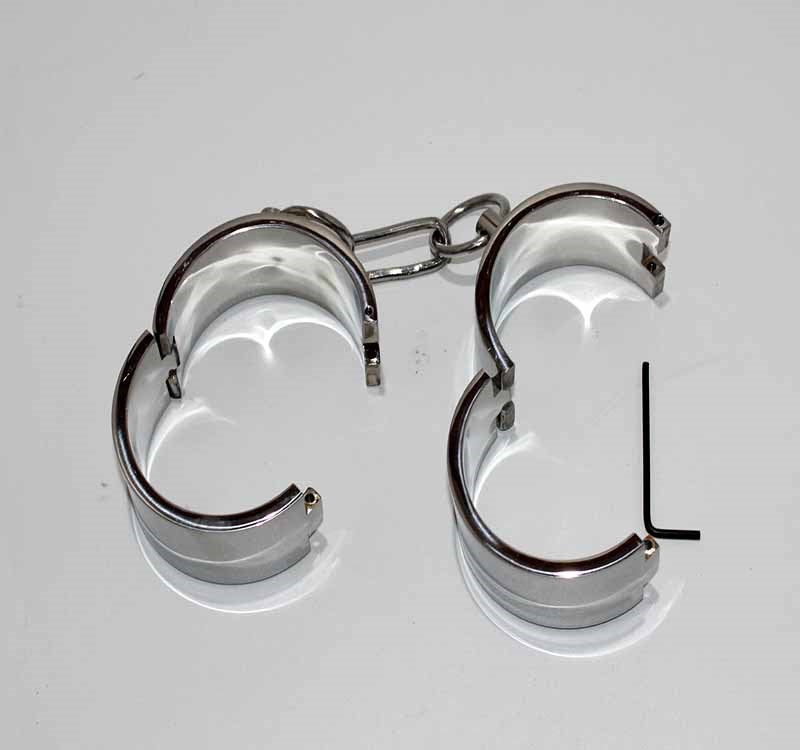Steel Lust Cuffs with Chain - Cuffs And Restraints