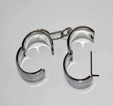 Steel Lust Cuffs with Chain - Cuffs And Restraints