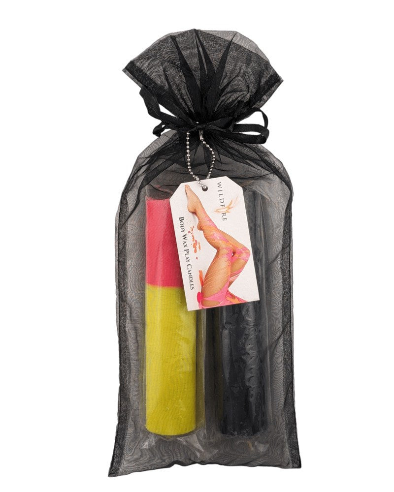 Wildfire Wax Play Candles - Pink and Yellow Black - Sex Pheromones and Perfumes