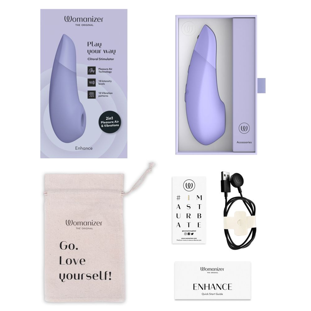 Womanizer Enhance Pleasure Air Clitoral Vibrator - - Clit Ticklers and Pulsators
